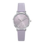 Montre pour femme 699456 avec bracelet en cuir violet