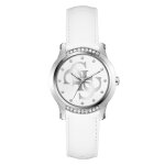 Montre femme guess annette - gw0860l3 bracelet cuir blanc