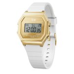 Montre femme ice digit retro - metal gold mirror - white - small