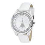 Montre femme mf458 - blanc - bracelet en cuir blanc