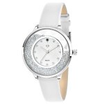 Montre femme mf459 - diamant - blanc - bracelet en cuir blanc