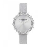 Montre femme olivia burton under the sea ob16us52 - bracelet cuir gris