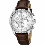 Montre festina f16760 - 1 - montre marron argent cuir festina montres