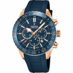 Montre homme bracelet silicone bleu f20516 - 1