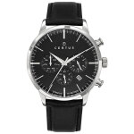 Montre homme certus 611138 - bracelet cuir noir