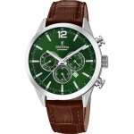 Montre homme festina timeless chronograph - f20542 - 8 bracelet cuir marron