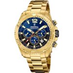 Montre homme festina timeless chronograph - f20684 - 2 bracelet acier dor