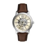 Montre homme fossil montres automatic - me3264 bracelet cuir marron