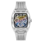 Montre homme guess phoenix - gw0499g3 bracelet plastique transparent