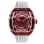 Montre homme nubeo montres magellan 24h automatic - nb - 6087 - 02 bracelet silicone blanc