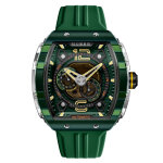 Montre homme nubeo montres magellan 24h automatic - nb - 6087 - 05 bracelet silicone vert