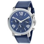 Montre homme quartz acier et cuir bleu mh289 par pascal szerman Montre homme quartz acier et cuir bleu mh289 par pascal szerman