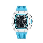 Montre homme tsar bomba elemantal series - tb8204b02 bracelet silicone bleu