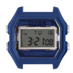 Montre i am the watch iam - 012 - boîtier bleu aspect gomme boutons argent / ecart corne 18 mm Montre i am the watch iam - 012 - boîtier bleu aspect gomme boutons argent / ecart corne 18 mm