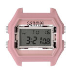 Montre i am the watch iam - 013 - boîtier rose clair aspect gomme boutons argent / ecart corne 18 mm Montre i am the watch iam - 013 - boîtier rose clair aspect gomme boutons argent / ecart corne 18 mm