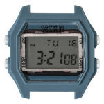 Montre i am the watch iam - 112 - botier bleu canard aspect gomme boutons argent / ecart corne 20 mm ...