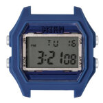 Montre i am the watch iam - 113 - botier bleu aspect gomme boutons argent / ecart corne 20 mm