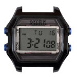 Montre i am the watch iam - 118 - botier aspect mtal noir boutons bleu / ecart corne 20 mm