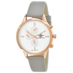 Montre jill acier et cuir gris