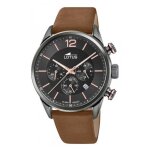 Montre lotus l18687 - 2 - chrono dateur, chronographe cuir marron cadran noir homme Montre lotus l18687 - 2 - chrono dateur, chronographe cuir marron cadran noir homme