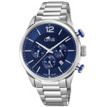 Montre lotus l18688 - 1 - chrono dateur, chronographe acier argent cadran bleu homme