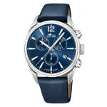 Montre lotus l18691 - 1 - chrono dateur, chronographe cuir bleu homme