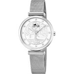 Montre lotus l18708 - 1 - bliss arbre de vie acier cadran argent motif arbre index sertis cristaux swarovski ...