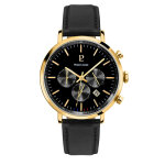 Montre pierre lannier baron dor cuir noir homme