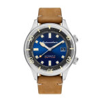 Montre spinnaker sp - 5062 - 05 - bradner automatique botier acier acier bracelet cuir marron cadran ...