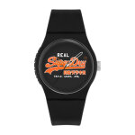Montre superdry syg280bo - urban original boitier rond en plastique noir cadran noir bracelet en silicone ...