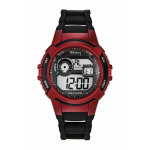 Montre tekday 655979 - digitale multifonction silicone noir et rouge homme
