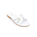 Mule femme damia blanc en cuir