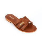 Mule femme damia tan - les tropéziennes marron en cuir Mule femme damia tan - les tropéziennes marron en cuir