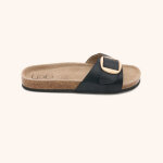 Mules fleurice en satin noir