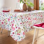 Nappe blanche en pvc motif fruits ceriprune