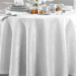 Nappe damassée en polyester blanc Nappe damassée en polyester blanc