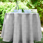 Nappe effet lin toile ciree gris