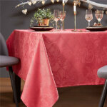 Nappe jacquard damassée en polyester. 100% polyester nydel ; - bois de rose Nappe jacquard damassée en polyester. 100% polyester nydel ; - bois de rose
