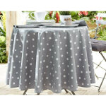 Nappe micro - enduite à pois - gris Nappe micro - enduite à pois - gris