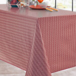 Nappe ovale 180 x 240 cm toile ciree cranberry