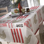 Nappe rectangle country house toile ciree rouge
