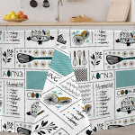 Nappe rectangle enjoy cooking toile ciree bleu Nappe rectangle enjoy cooking toile ciree bleu
