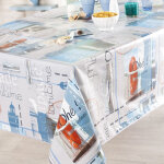 Nappe rectangle escapade toile ciree bleu Nappe rectangle escapade toile ciree bleu