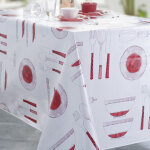 Nappe rectangle ethnic kitchen toile ciree rouge