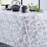 Nappe rectangle paradisiaque toile ciree blanc Nappe rectangle paradisiaque toile ciree blanc