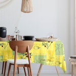 Nappe rectangle recette provencale toile ciree vert