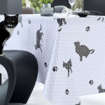 Nappe rectangle cat toile ciree gris Nappe rectangle cat toile ciree gris