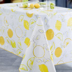 Nappe rectangle toile ciree jaune Nappe rectangle toile ciree jaune
