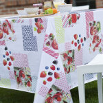 Nappe rectangle verrine toile ciree fraise