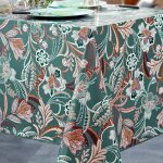 Nappe rectangletoile, cir�e motif cachemire datchanap vert